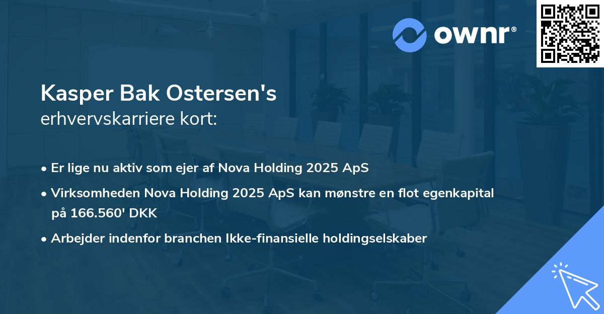 Kasper Bak Ostersen's erhvervskarriere kort