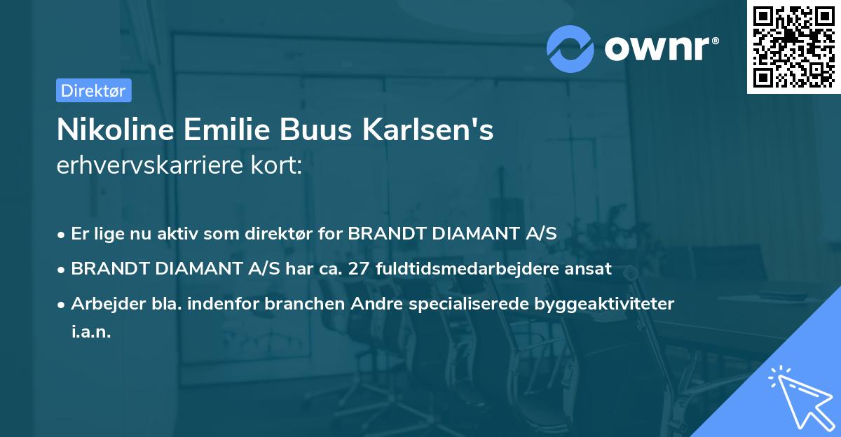 Nikoline Emilie Buus Karlsen's erhvervskarriere kort