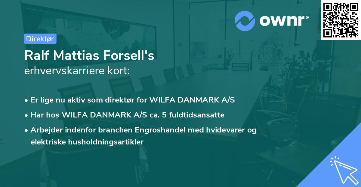 Ralf Mattias Forsell's erhvervskarriere kort