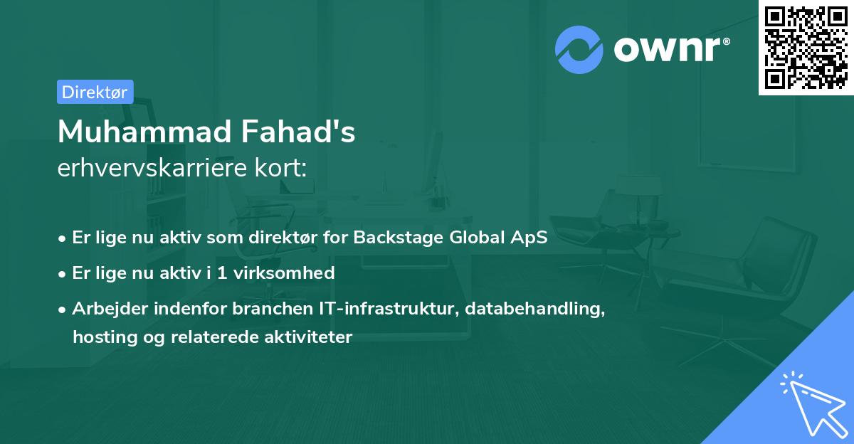 Muhammad Fahad's erhvervskarriere kort