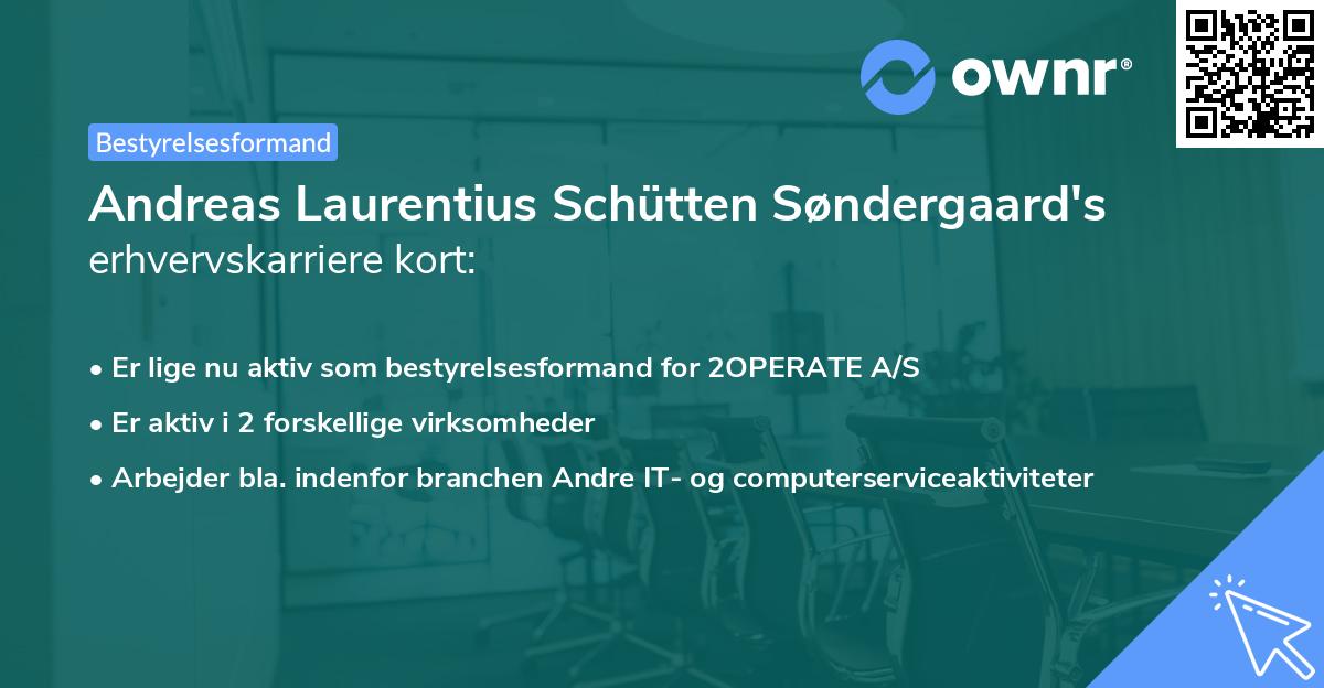Andreas Laurentius Schütten Søndergaard's erhvervskarriere kort