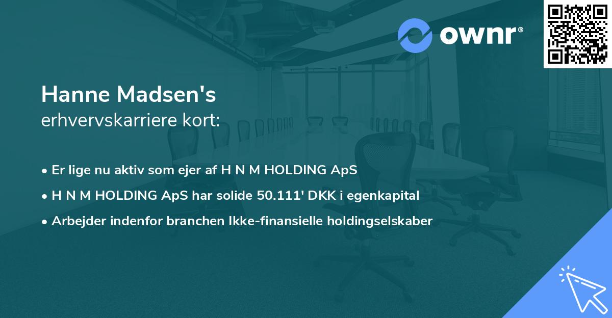 Hanne Madsen's erhvervskarriere kort