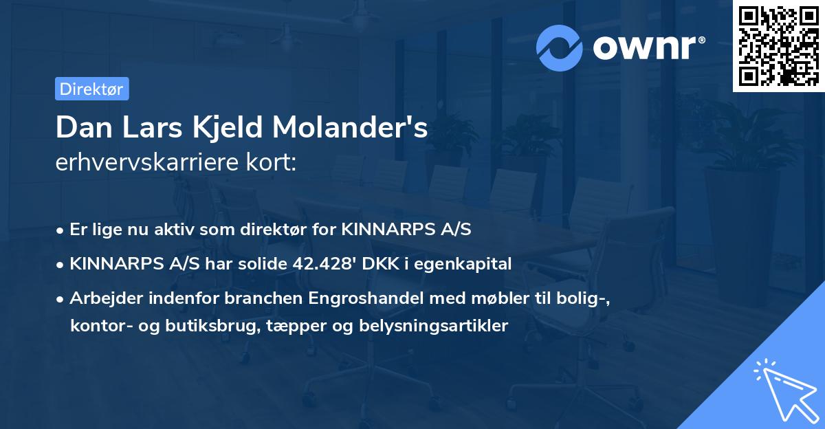 Dan Lars Kjeld Molander's erhvervskarriere kort