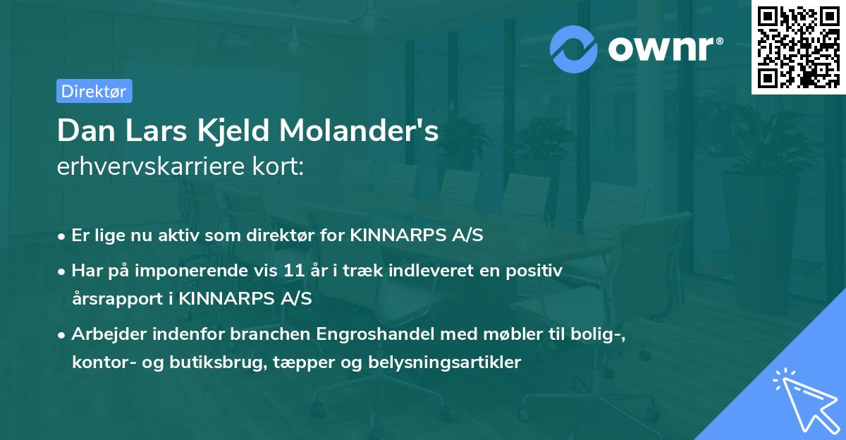 Dan Lars Kjeld Molander's erhvervskarriere kort