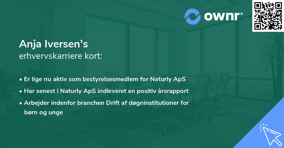 Anja Iversen's erhvervskarriere kort