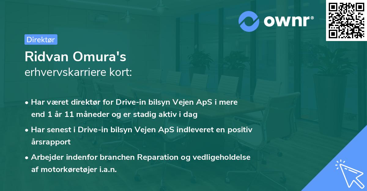 Ridvan Omura's erhvervskarriere kort