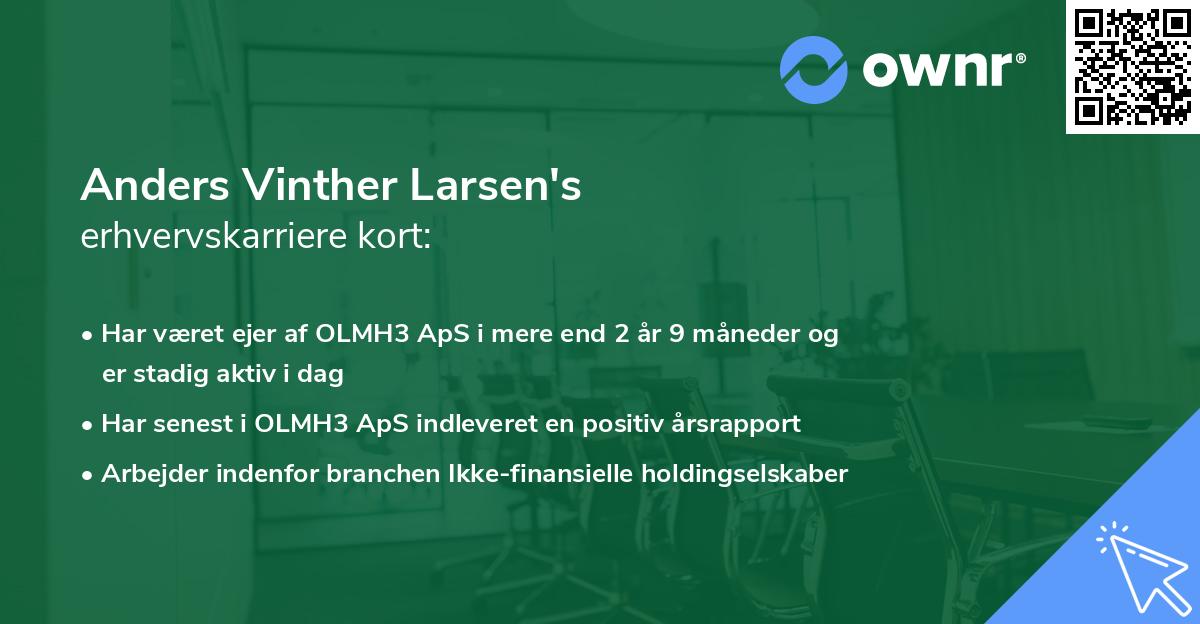 Anders Vinther Larsen's erhvervskarriere kort