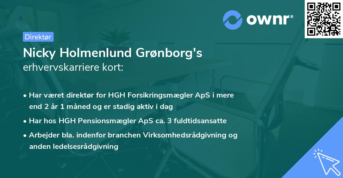 Nicky Holmenlund Grønborg's erhvervskarriere kort