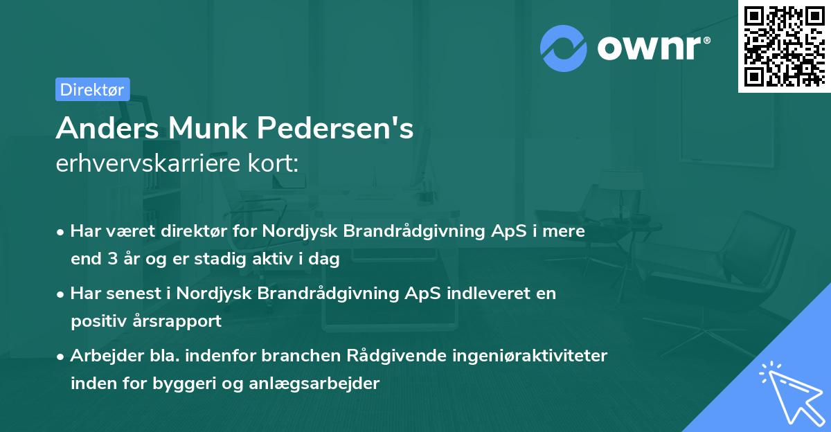 Anders Munk Pedersen's erhvervskarriere kort