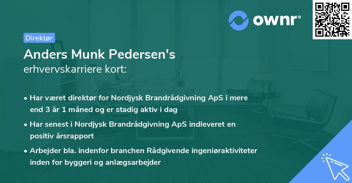 Anders Munk Pedersen's erhvervskarriere kort