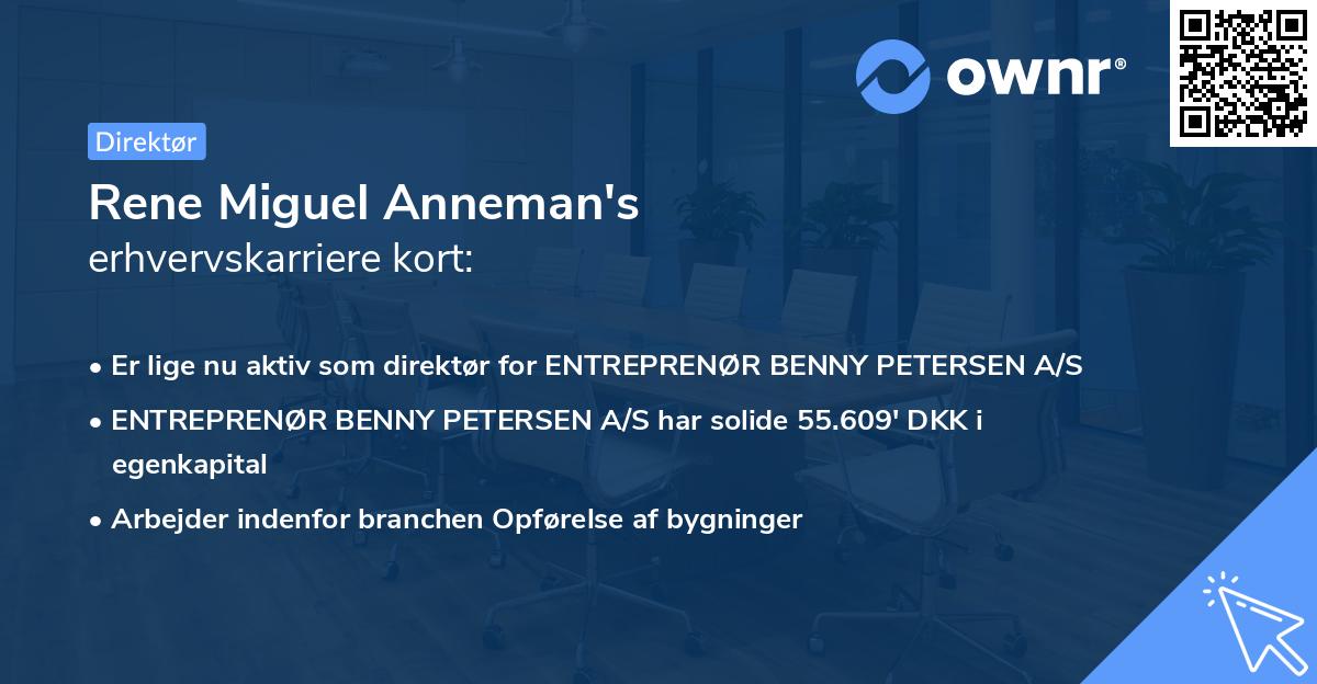 Rene Miguel Anneman's erhvervskarriere kort