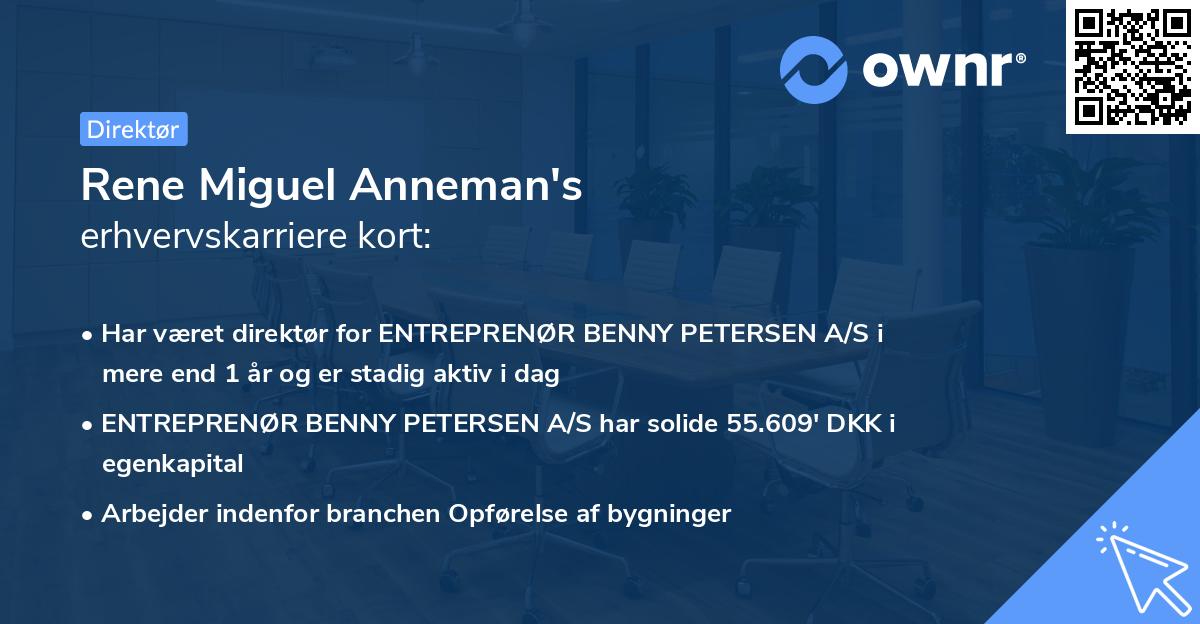 Rene Miguel Anneman's erhvervskarriere kort