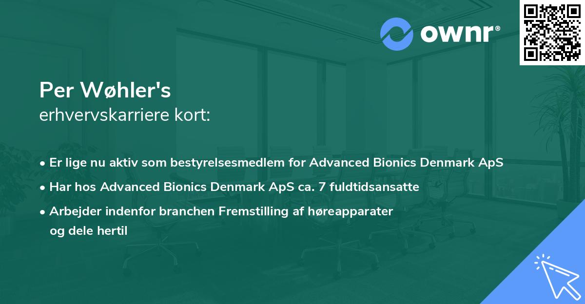 Per Wøhler's erhvervskarriere kort