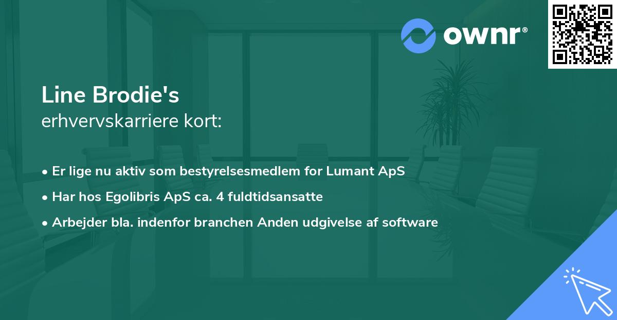 Line Brodie's erhvervskarriere kort