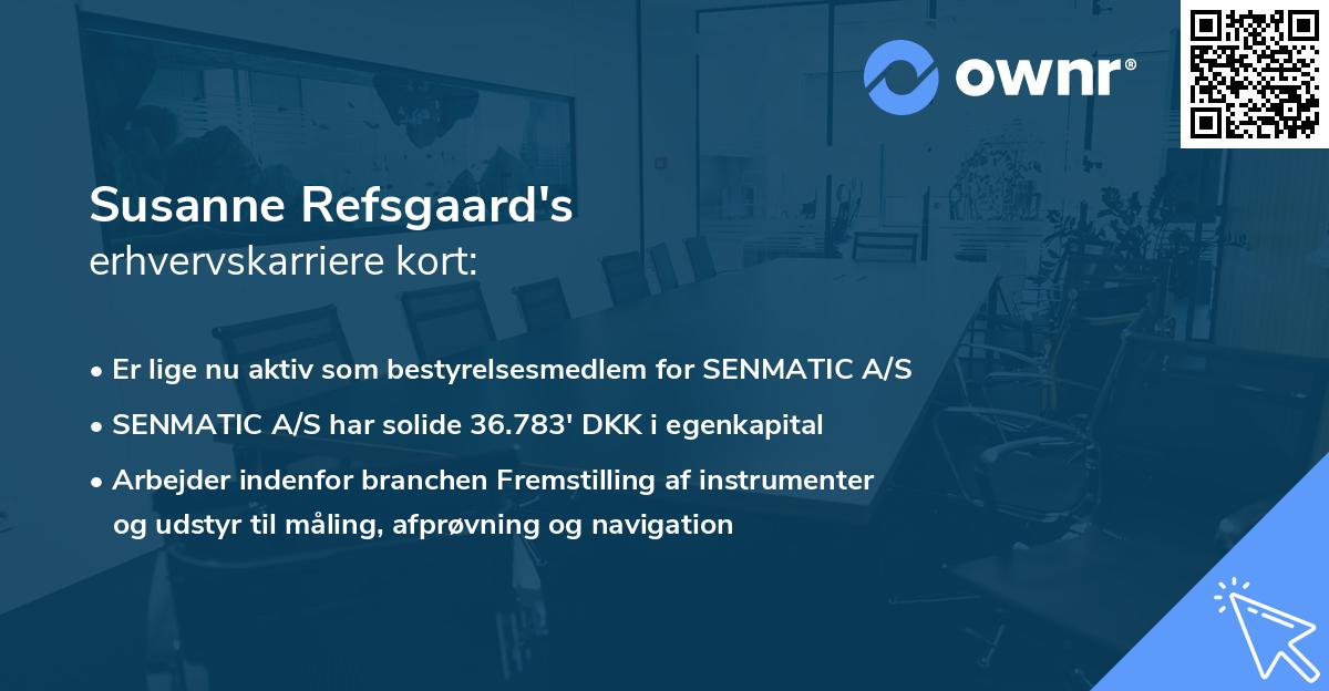 Susanne Refsgaard's erhvervskarriere kort