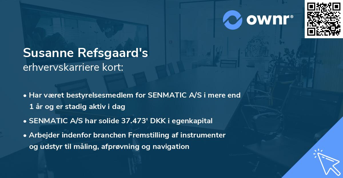 Susanne Refsgaard's erhvervskarriere kort