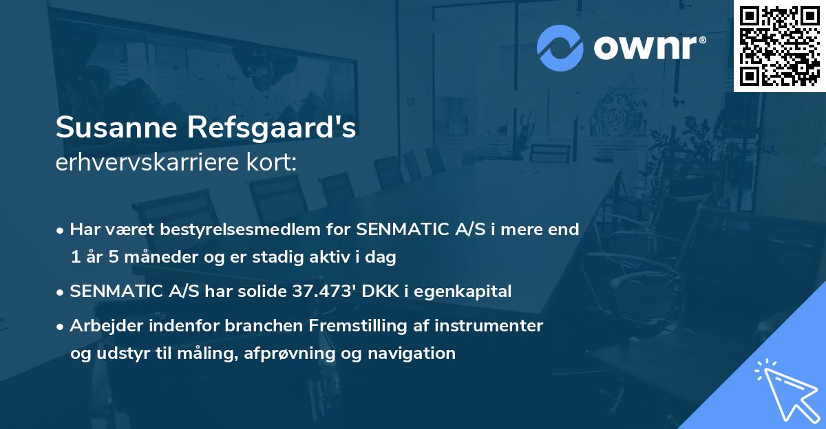 Susanne Refsgaard's erhvervskarriere kort