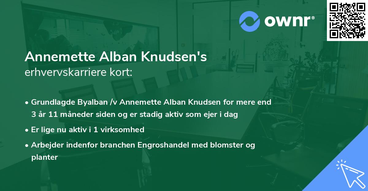 Annemette Alban Knudsen's erhvervskarriere kort