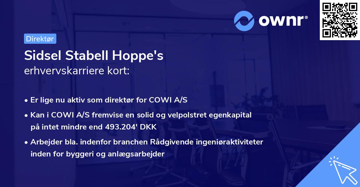 Sidsel Stabell Hoppe's erhvervskarriere kort