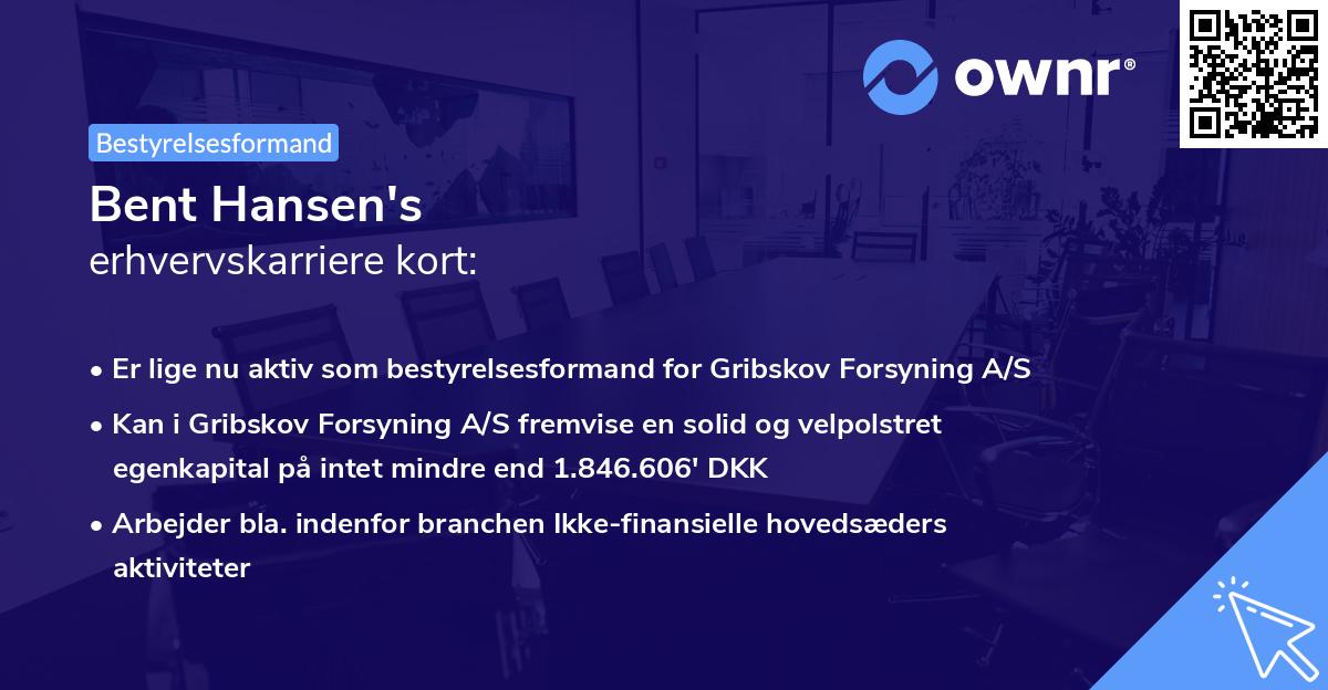 Bent Hansen's erhvervskarriere kort