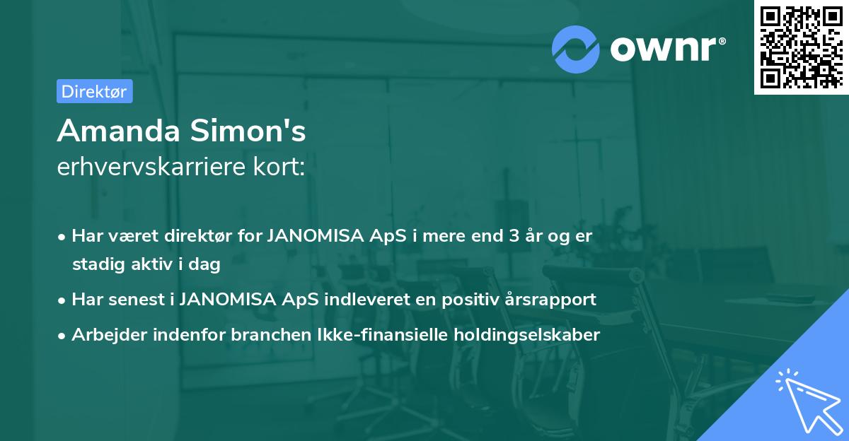 Amanda Simon's erhvervskarriere kort