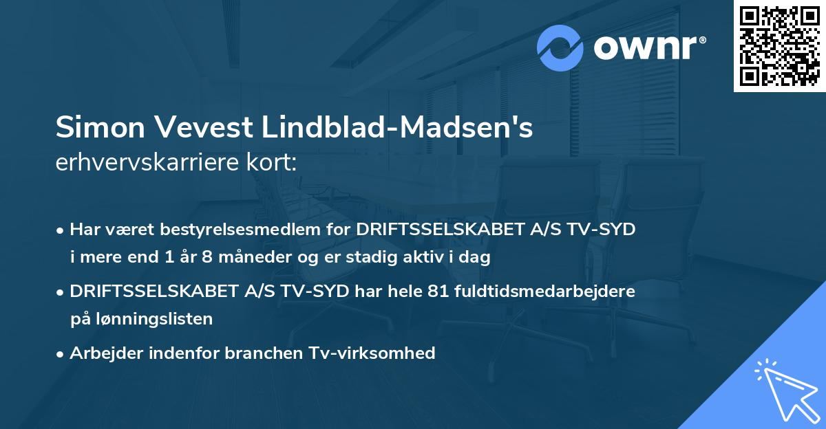 Simon Vevest Lindblad-Madsen's erhvervskarriere kort