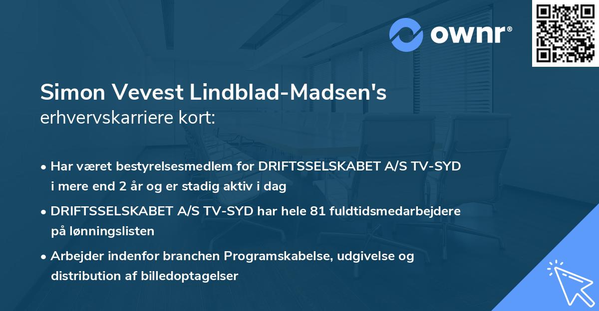 Simon Vevest Lindblad-Madsen's erhvervskarriere kort