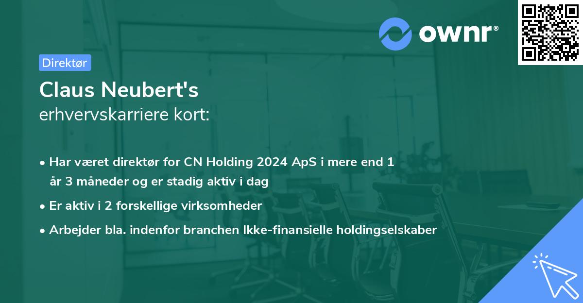 Claus Neubert's erhvervskarriere kort