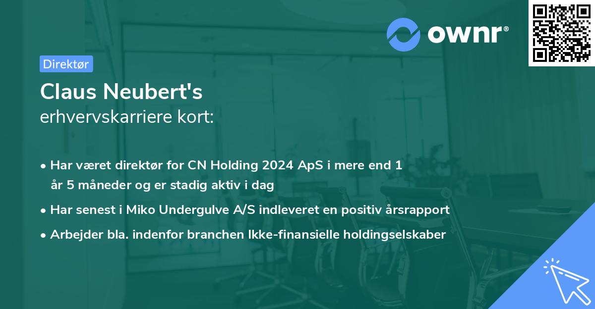 Claus Neubert's erhvervskarriere kort