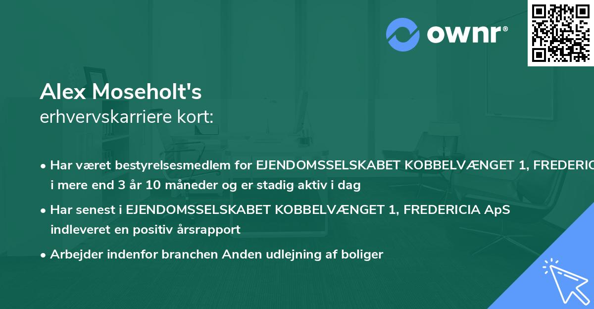 Alex Moseholt's erhvervskarriere kort