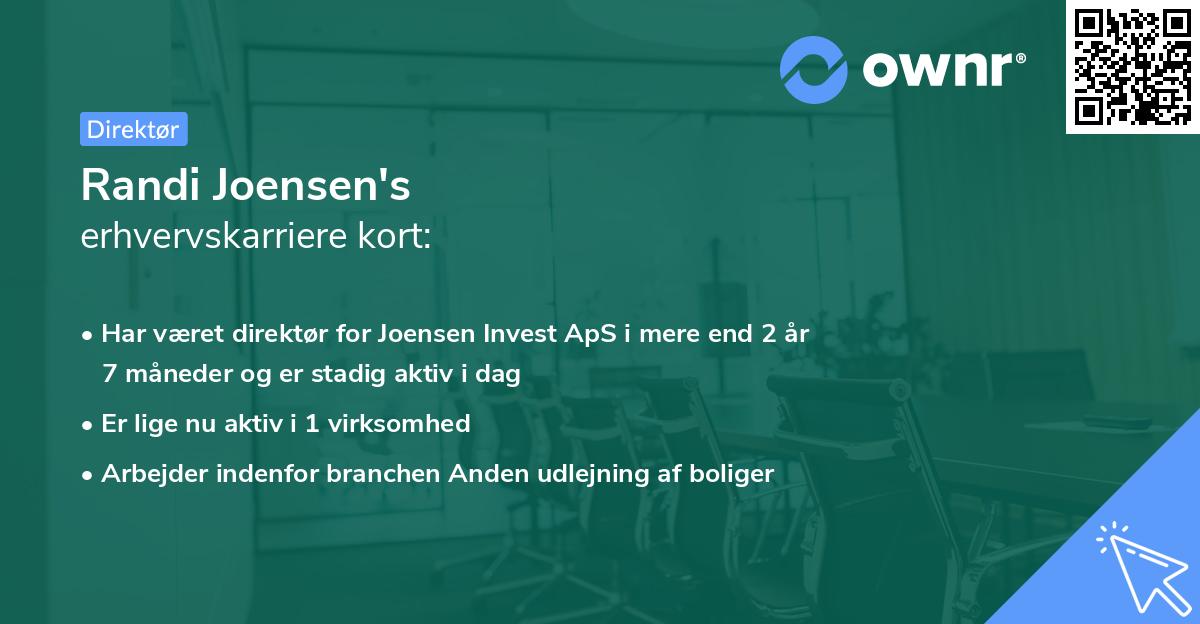 Randi Joensen's erhvervskarriere kort