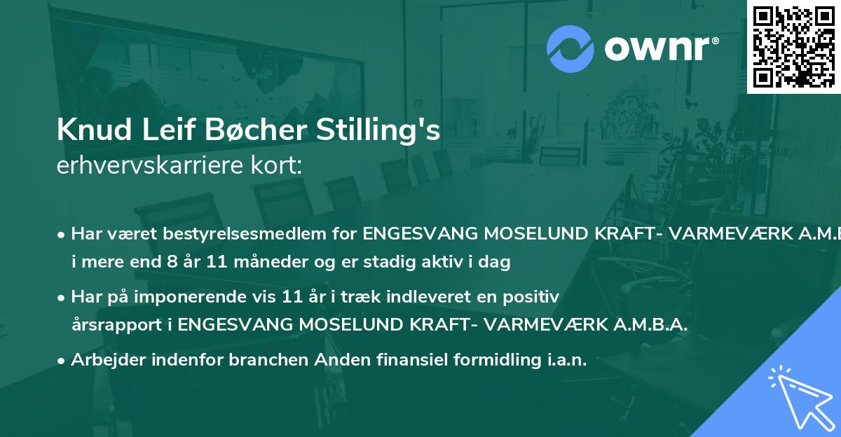 Knud Leif Bøcher Stilling's erhvervskarriere kort