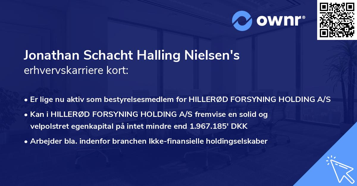Jonathan Schacht Halling Nielsen's erhvervskarriere kort