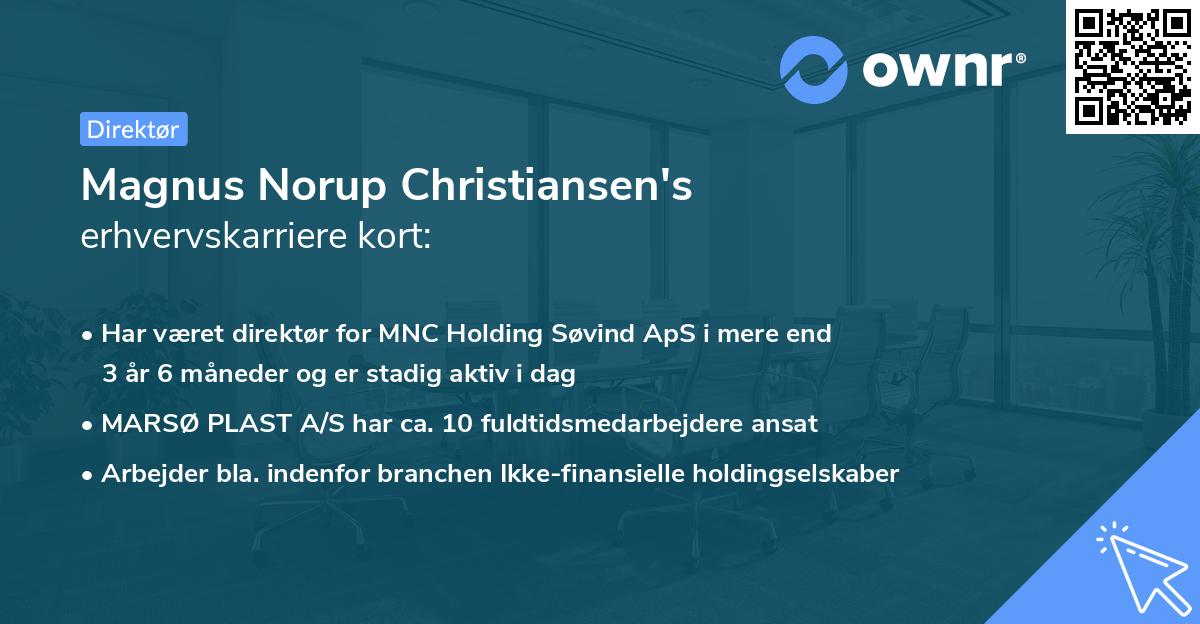 Magnus Norup Christiansen's erhvervskarriere kort