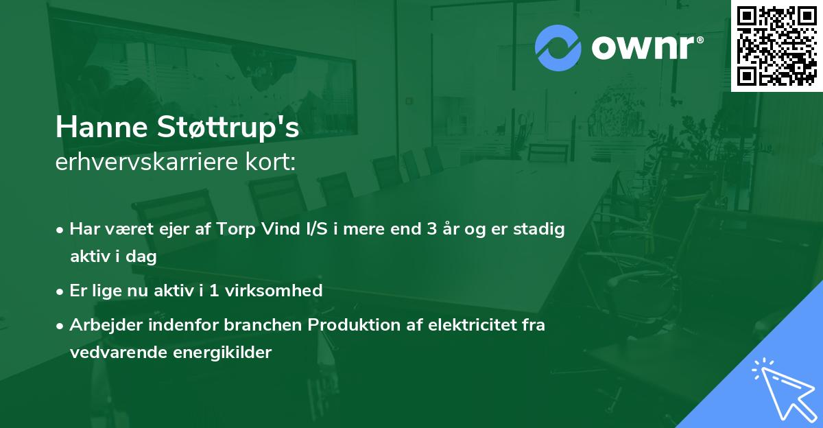 Hanne Støttrup's erhvervskarriere kort