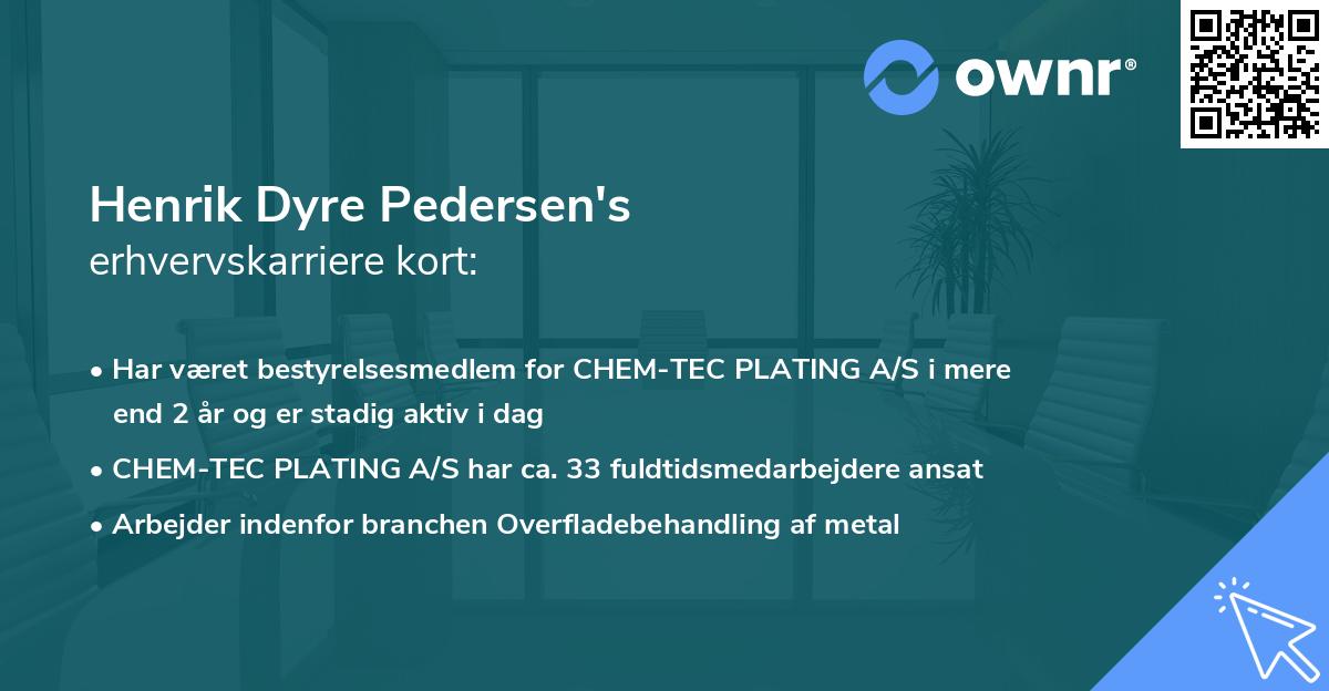 Henrik Dyre Pedersen's erhvervskarriere kort
