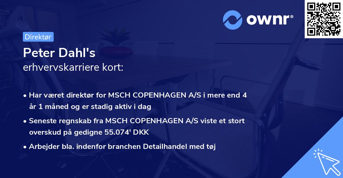 Peter Dahl's erhvervskarriere kort