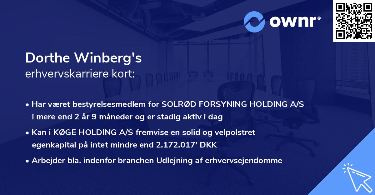 Dorthe Winberg's erhvervskarriere kort