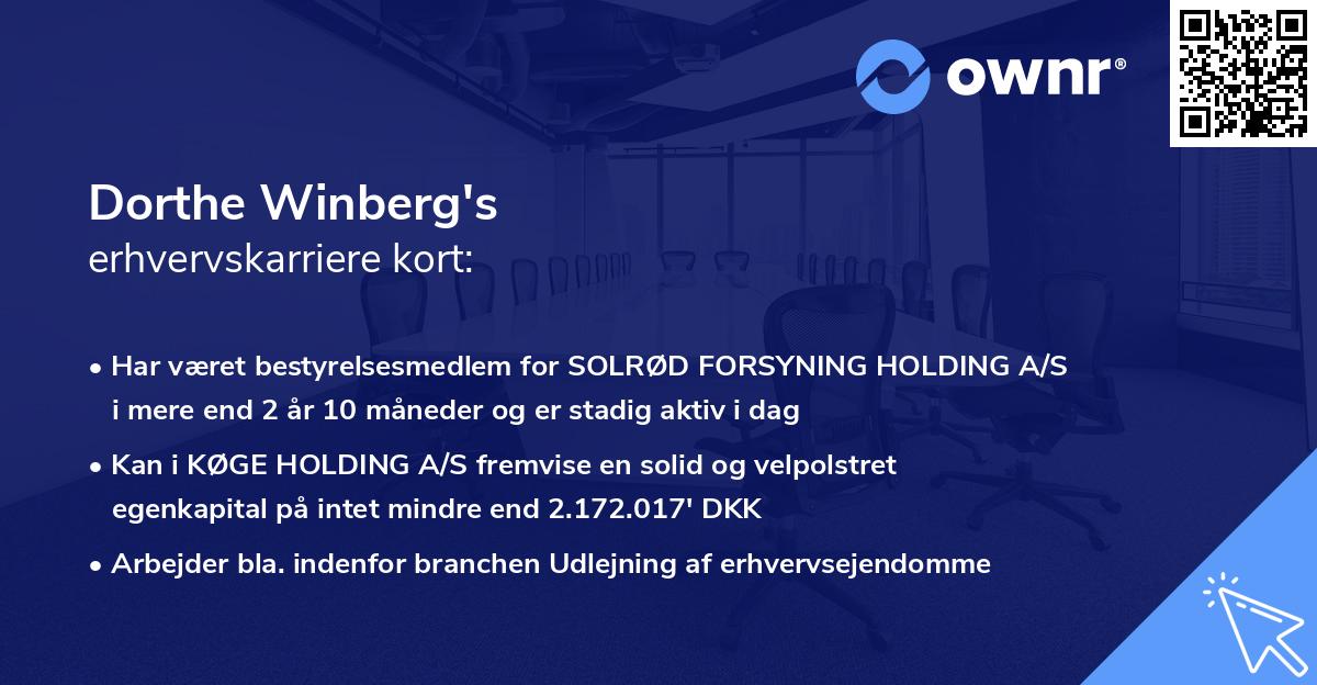 Dorthe Winberg's erhvervskarriere kort