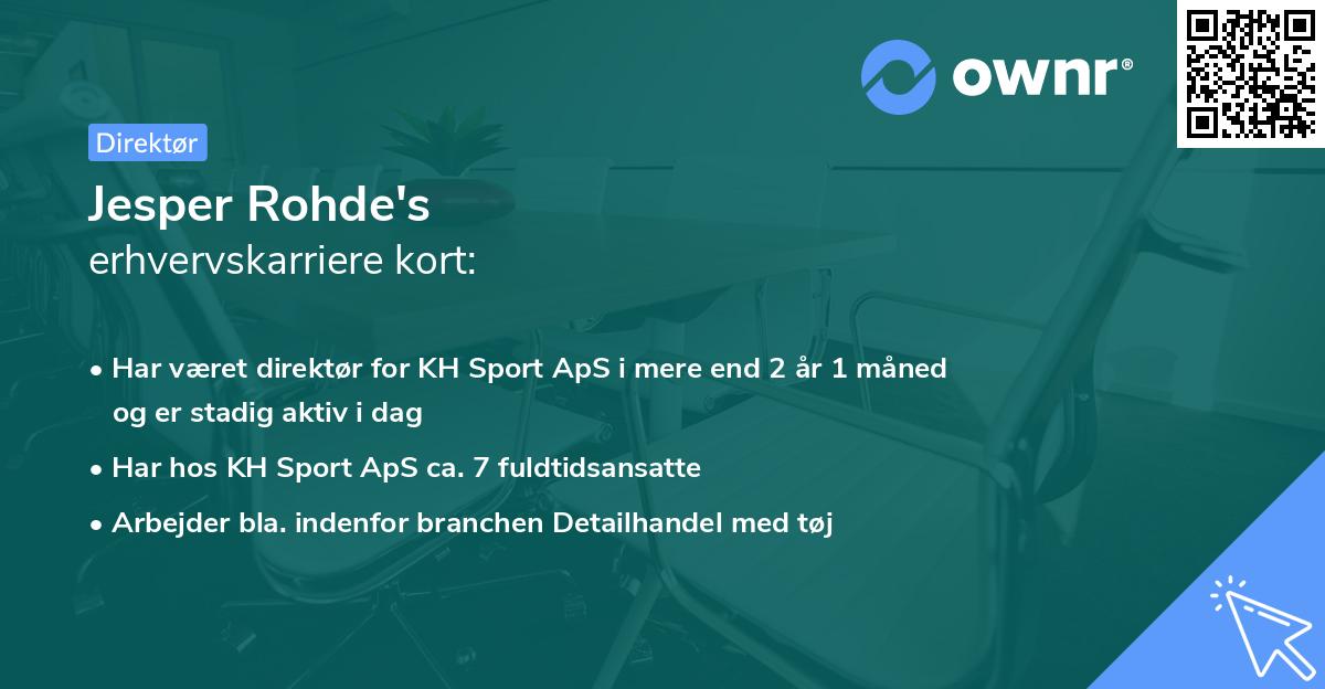 Jesper Rohde's erhvervskarriere kort