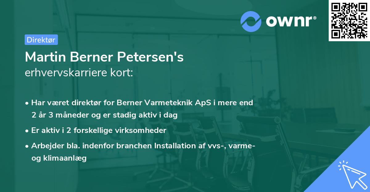 Martin Berner Petersen's erhvervskarriere kort
