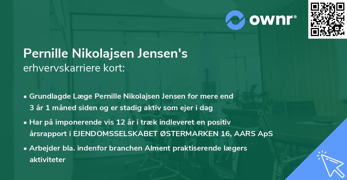 Pernille Nikolajsen Jensen's erhvervskarriere kort