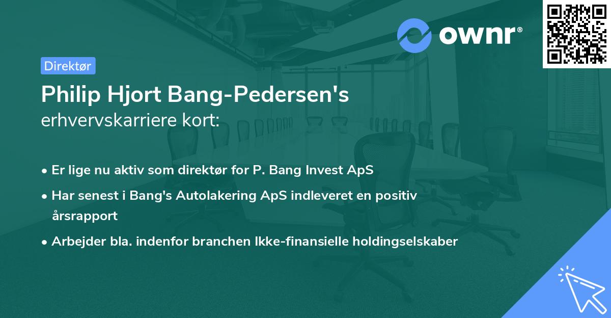 Philip Hjort Bang-Pedersen's erhvervskarriere kort