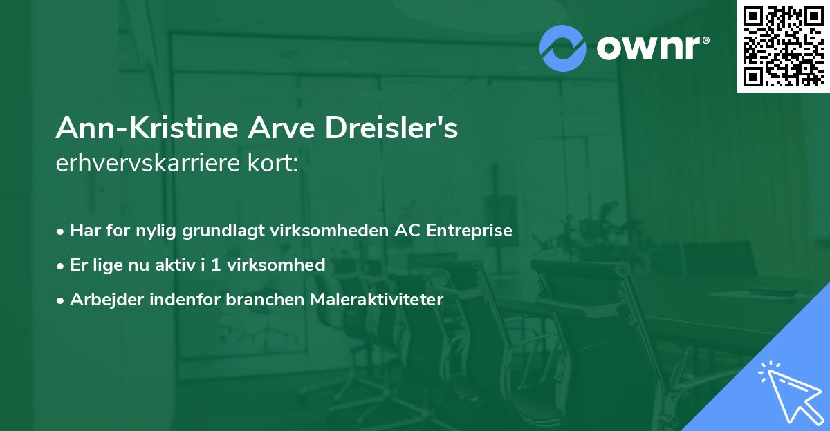 Ann-Kristine Arve Dreisler's erhvervskarriere kort