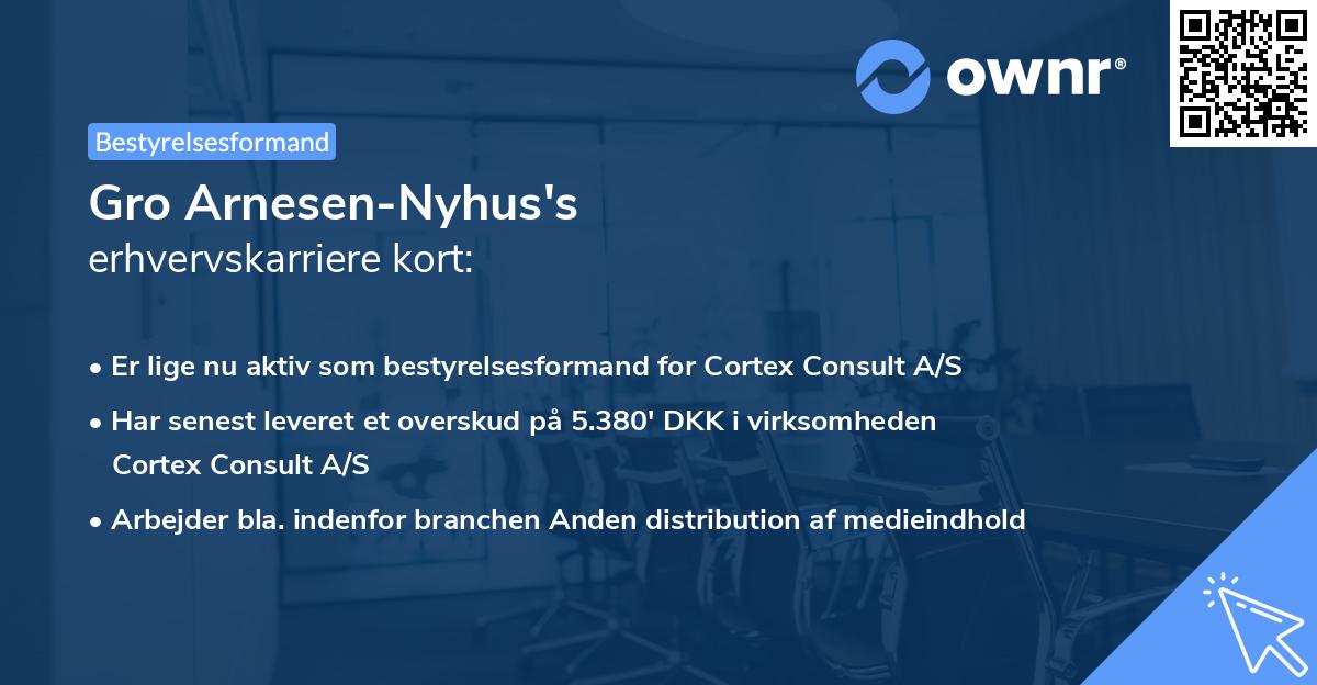 Gro Arnesen-Nyhus's erhvervskarriere kort