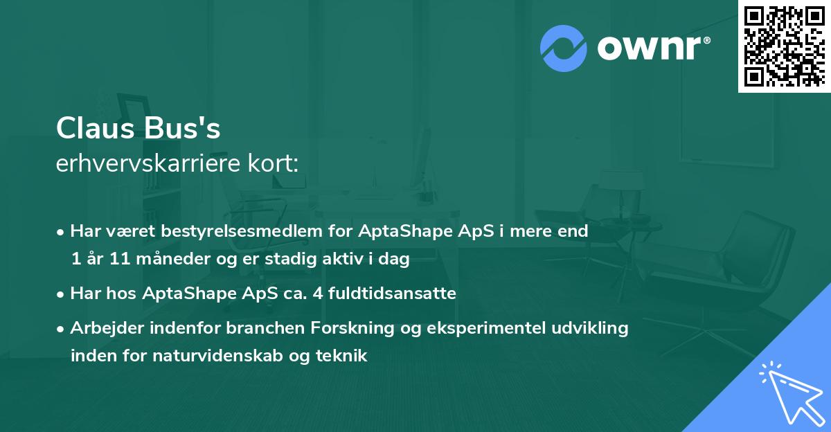 Claus Bus's erhvervskarriere kort