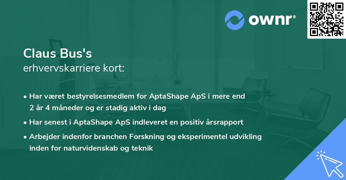 Claus Bus's erhvervskarriere kort