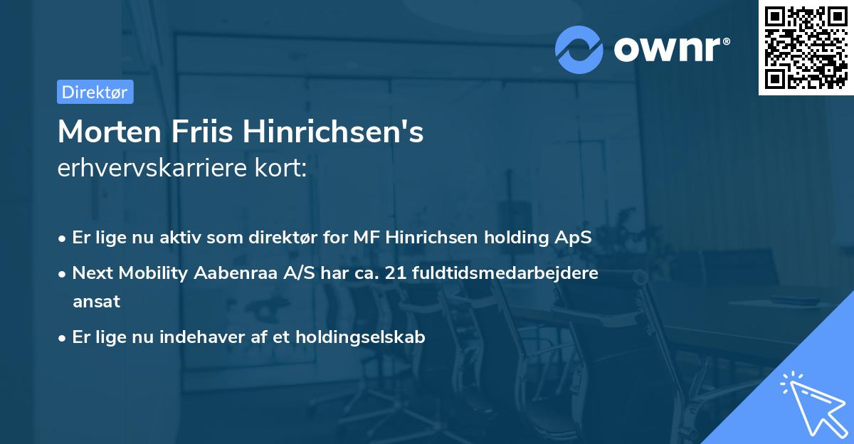 Morten Friis Hinrichsen's erhvervskarriere kort