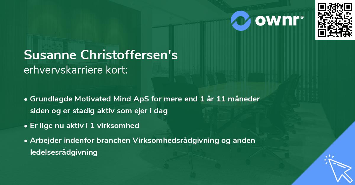 Susanne Christoffersen's erhvervskarriere kort