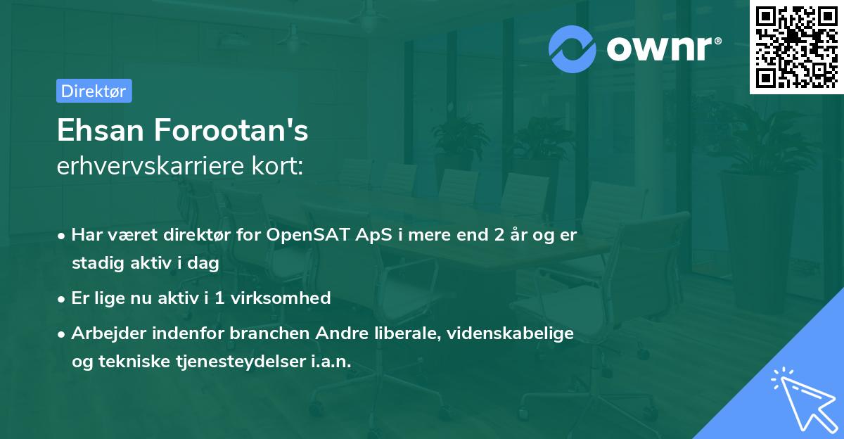 Ehsan Forootan's erhvervskarriere kort